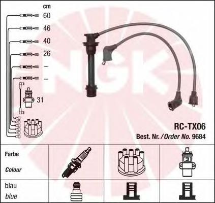 Juego de cables de encendido 9684 NGK