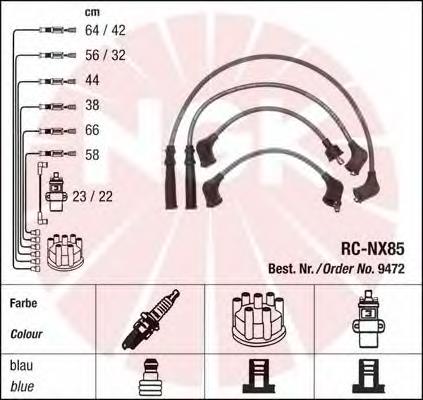 Juego de cables de encendido 9472 NGK