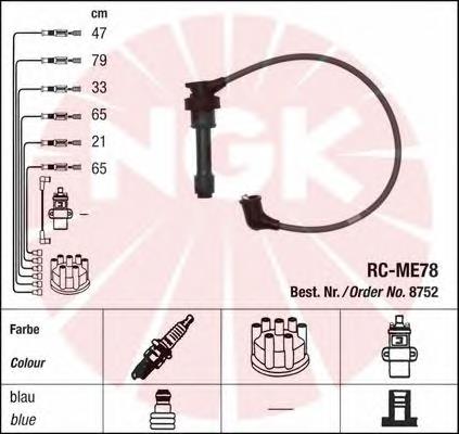 8752 NGK juego de cables de encendido