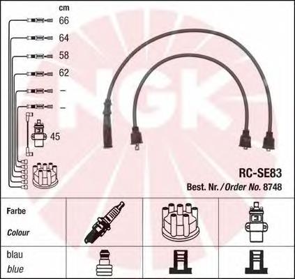 RCSE83 NGK cables de bujías