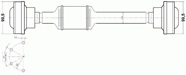 Transmisión cardán, eje delantero para Volkswagen Sharan (7M8, 7M9, 7M6)