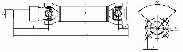 Árbol cardán entre caja de cambios y caja de transferencia NWNSU008 NTY