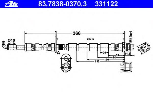 1773093 Ford Tubo flexible de frenos delantero derecho