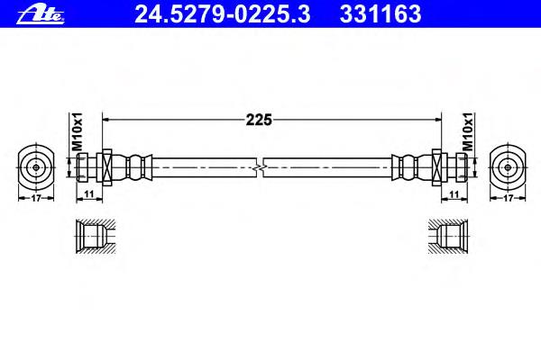 Tubo flexible de frenos trasero MR475178 Mitsubishi