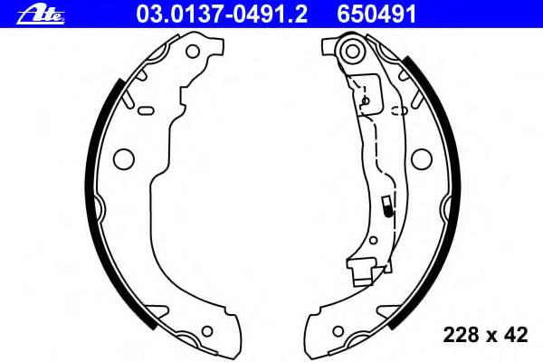 03.0137-0491.2 ATE zapatas de frenos de tambor traseras