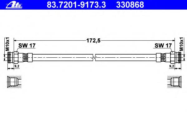 83720191733 ATE tubo flexible de frenos trasero