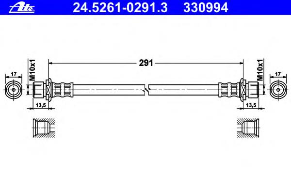 24526102913 ATE tubo flexible de frenos trasero