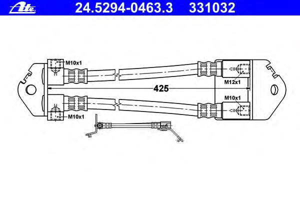 24.5294-0463.3 ATE tubo flexible de frenos trasero