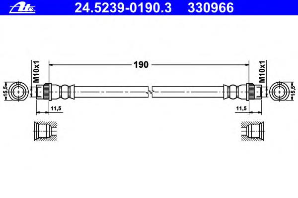 24.5239-0190.3 ATE tubo flexible de frenos trasero