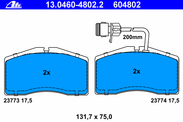 13.0460-4802.2 ATE pastillas de freno delanteras