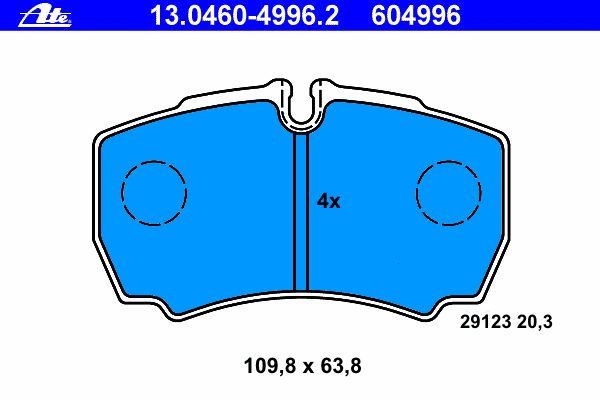 13.0460-4996.2 ATE pastillas de freno traseras