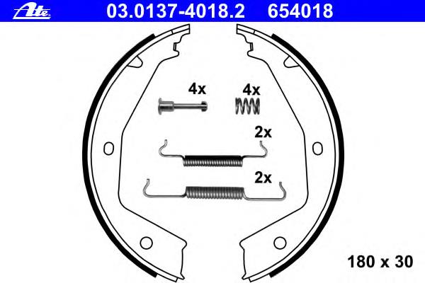 03.0137-4018.2 ATE juego de zapatas de frenos, freno de estacionamiento
