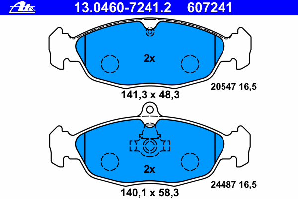 13.0460-7241.2 ATE pastillas de freno traseras