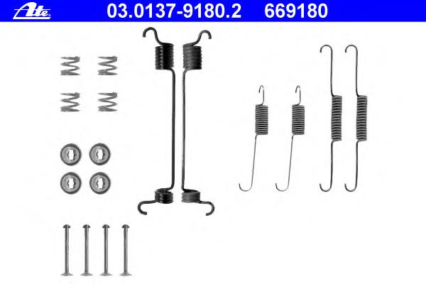 03.0137-9180.2 ATE kit de montaje, zapatas de freno traseras