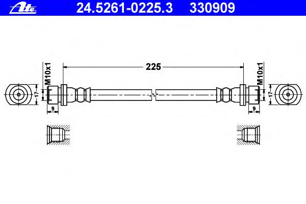 24526102253 ATE tubo flexible de frenos trasero