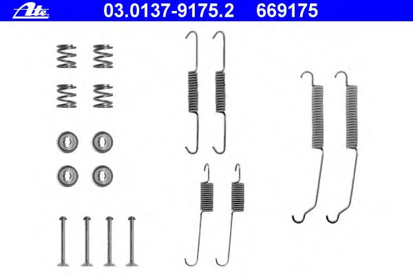 03.0137-9175.2 ATE kit de montaje, zapatas de freno traseras