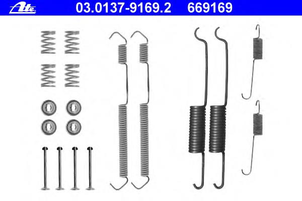 03.0137-9169.2 ATE kit de montaje, zapatas de freno traseras