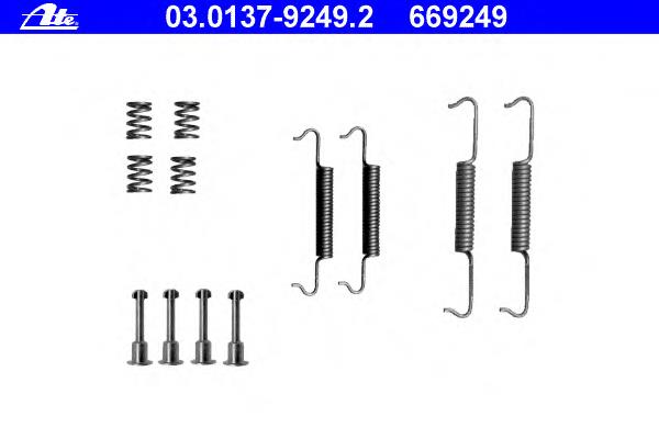 03.0137-9249.2 ATE kit de montaje, zapatas de freno traseras