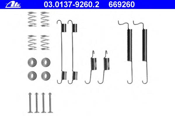 03.0137-9260.2 ATE kit de montaje, zapatas de freno traseras