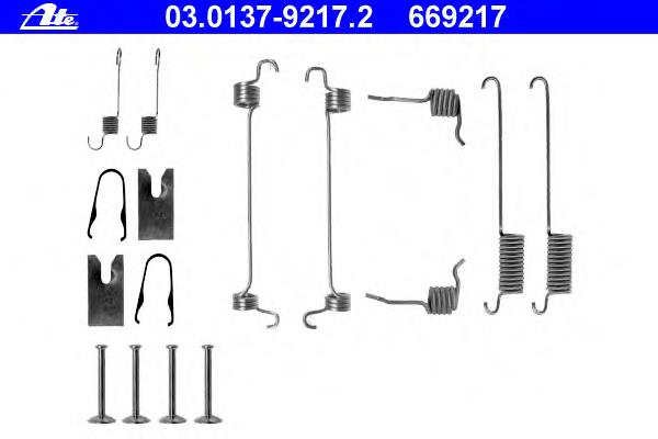 03.0137-9217.2 ATE kit de montaje, zapatas de freno traseras