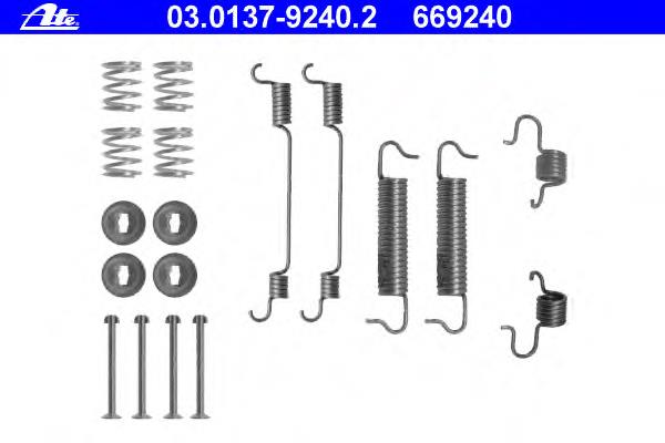 03.0137-9240.2 ATE kit de montaje, zapatas de freno traseras