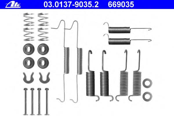 03013790352 ATE kit de montaje, zapatas de freno traseras