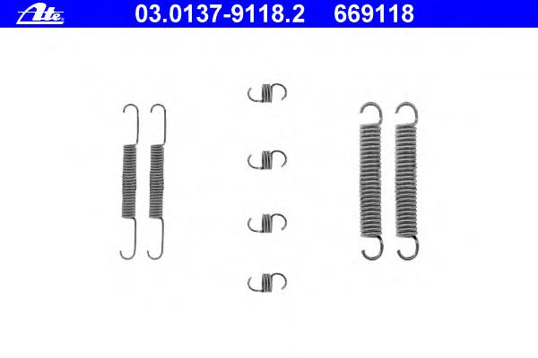 03013791182 ATE kit de montaje, zapatas de freno traseras