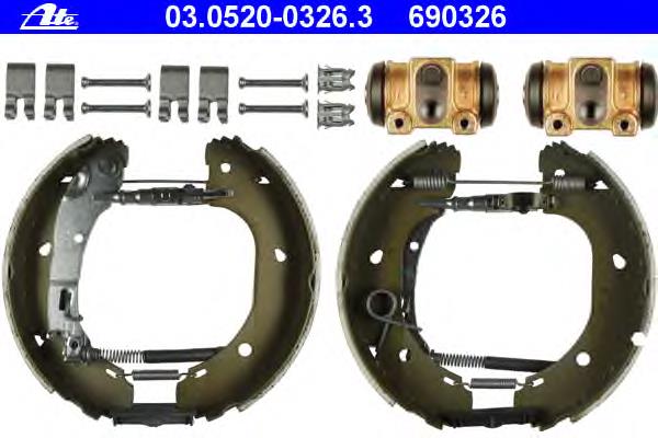 03.0520-0326.3 ATE zapatas de frenos de tambor traseras