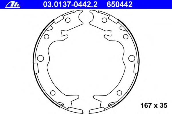 03.0137-0442.2 ATE juego de zapatas de frenos, freno de estacionamiento