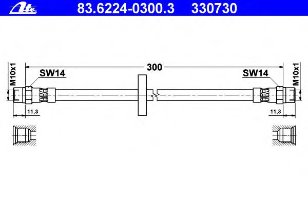 83622403003 ATE tubo flexible de frenos