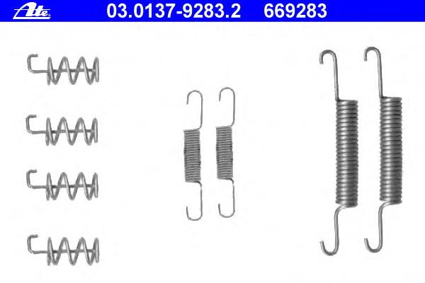 03.0137-9283.2 ATE kit de montaje, zapatas de freno traseras