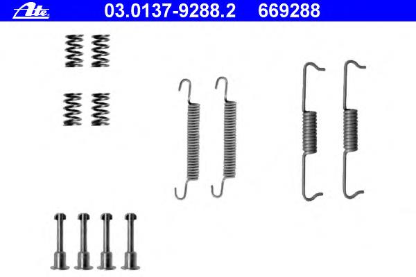 03.0137-9288.2 ATE kit de montaje, zapatas de freno traseras