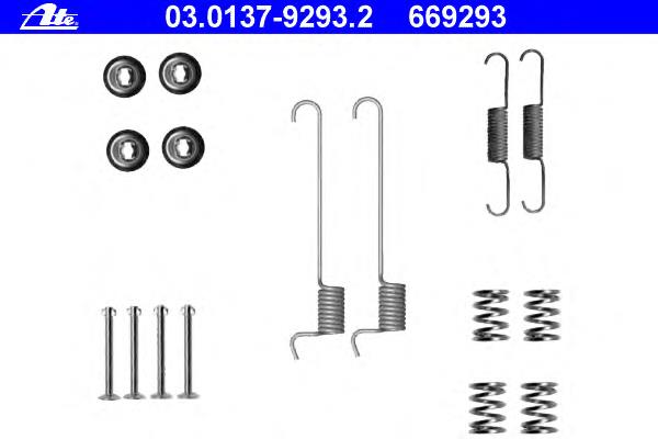 03.0137-9293.2 ATE kit de montaje, zapatas de freno traseras