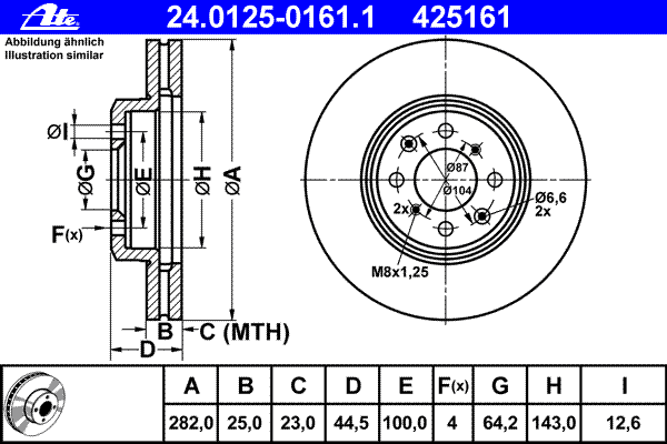 Freno de disco delantero BBD4564 Borg&beck