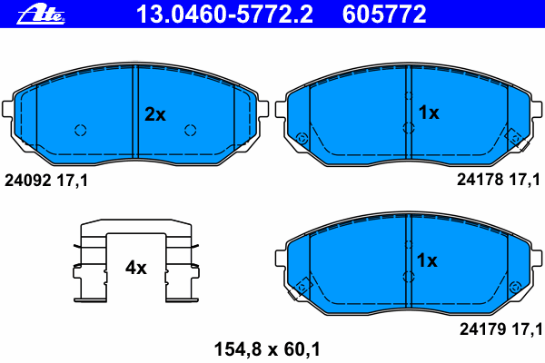 13.0460-5772.2 ATE pastillas de freno delanteras