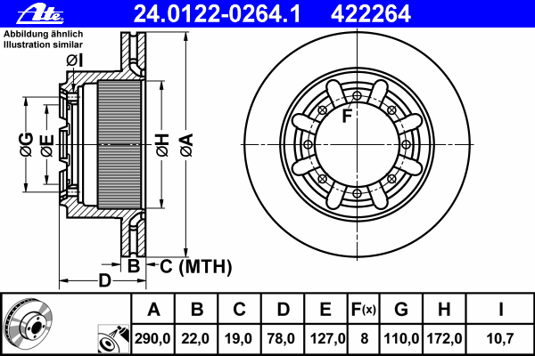 Disco de freno trasero CD5340V Bremsi