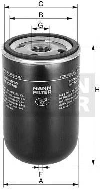 WK 9165 X Mann-Filter filtro de combustible
