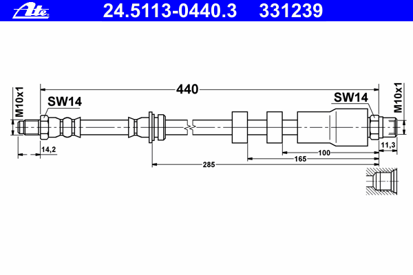 Latiguillo de freno delantero 34306771690 BMW