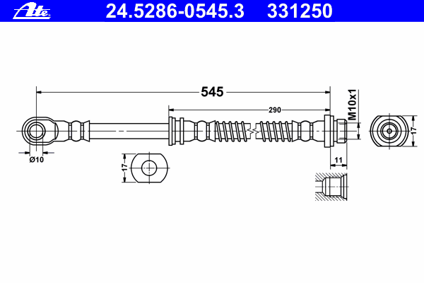 24.5286-0545.3 ATE latiguillo de freno delantero