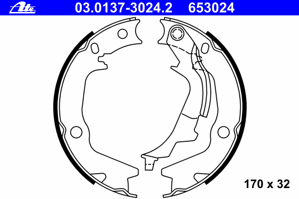03.0137-3024.2 ATE juego de zapatas de frenos, freno de estacionamiento