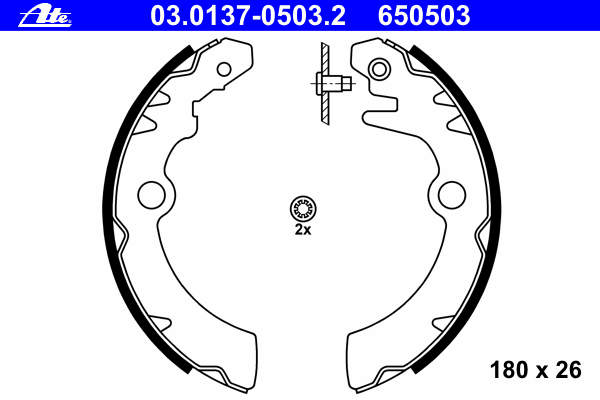 03.0137-0503.2 ATE zapatas de frenos de tambor traseras