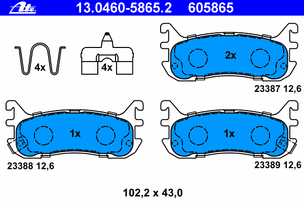 13.0460-5865.2 ATE pastillas de freno traseras