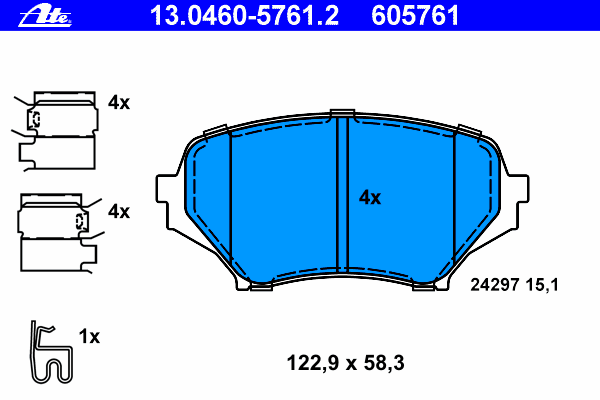 13.0460-5761.2 ATE pastillas de freno delanteras