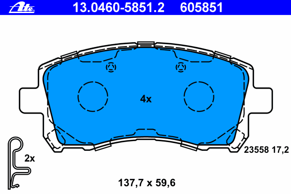 13.0460-5851.2 ATE pastillas de freno delanteras