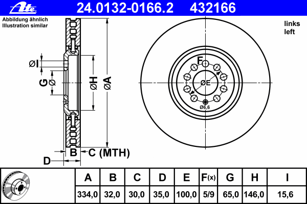 Freno de disco delantero ADV1843121 Blue Print