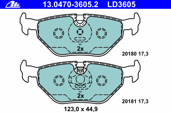 13.0470-3605.2 ATE pastillas de freno traseras