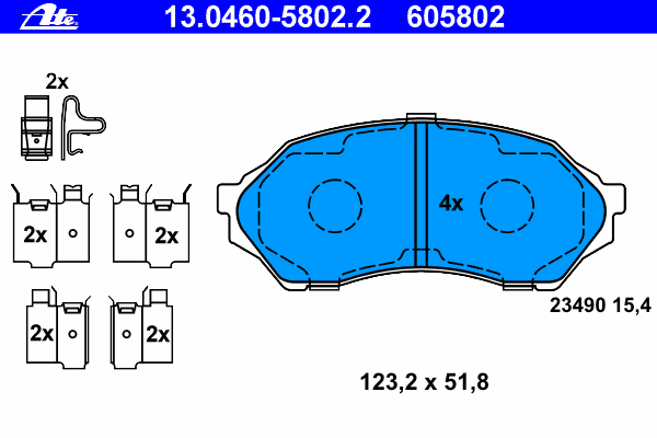 13.0460-5802.2 ATE pastillas de freno delanteras