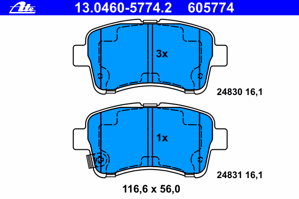 13.0460-5774.2 ATE pastillas de freno delanteras