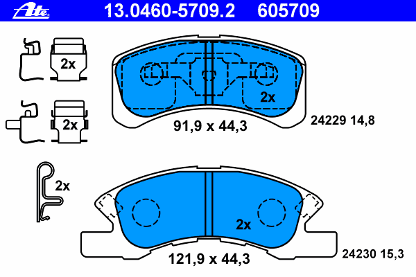 13.0460-5709.2 ATE pastillas de freno delanteras