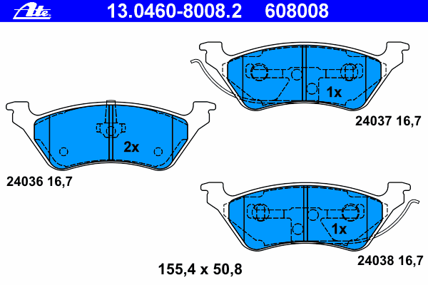 13.0460-8008.2 ATE pastillas de freno traseras